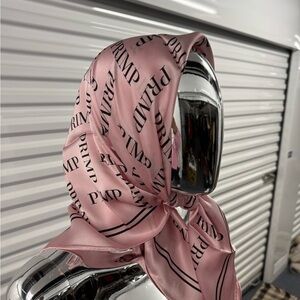 NEW 100% Silk Scarf Women’s Pink Monogram Chic Scarf, bandanna, hijab